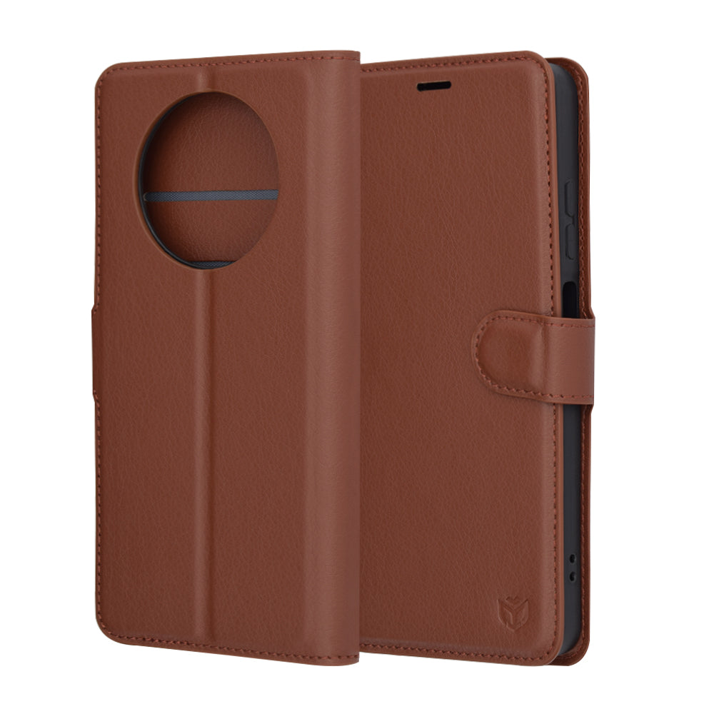 Калъф за Realme 12x / 12, Techsuit, Leather Folio, Кафяв