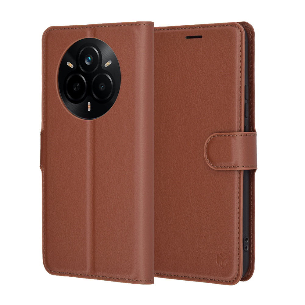 Калъф за Realme 14 Pro, Techsuit, Leather Folio, Кафяв