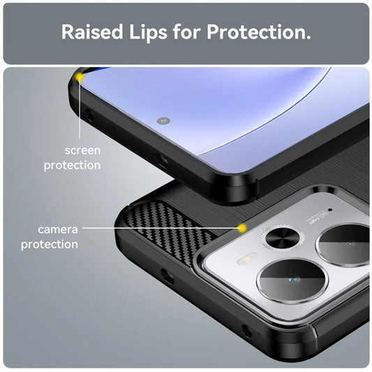 Калъф за Realme 14T / 14, Techsuit, Карбон, Черен