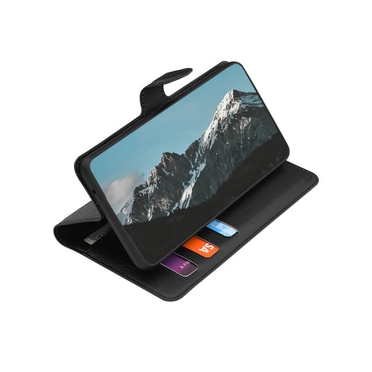 Калъф за Realme 16, Techsuit, Leather Folio, Черен