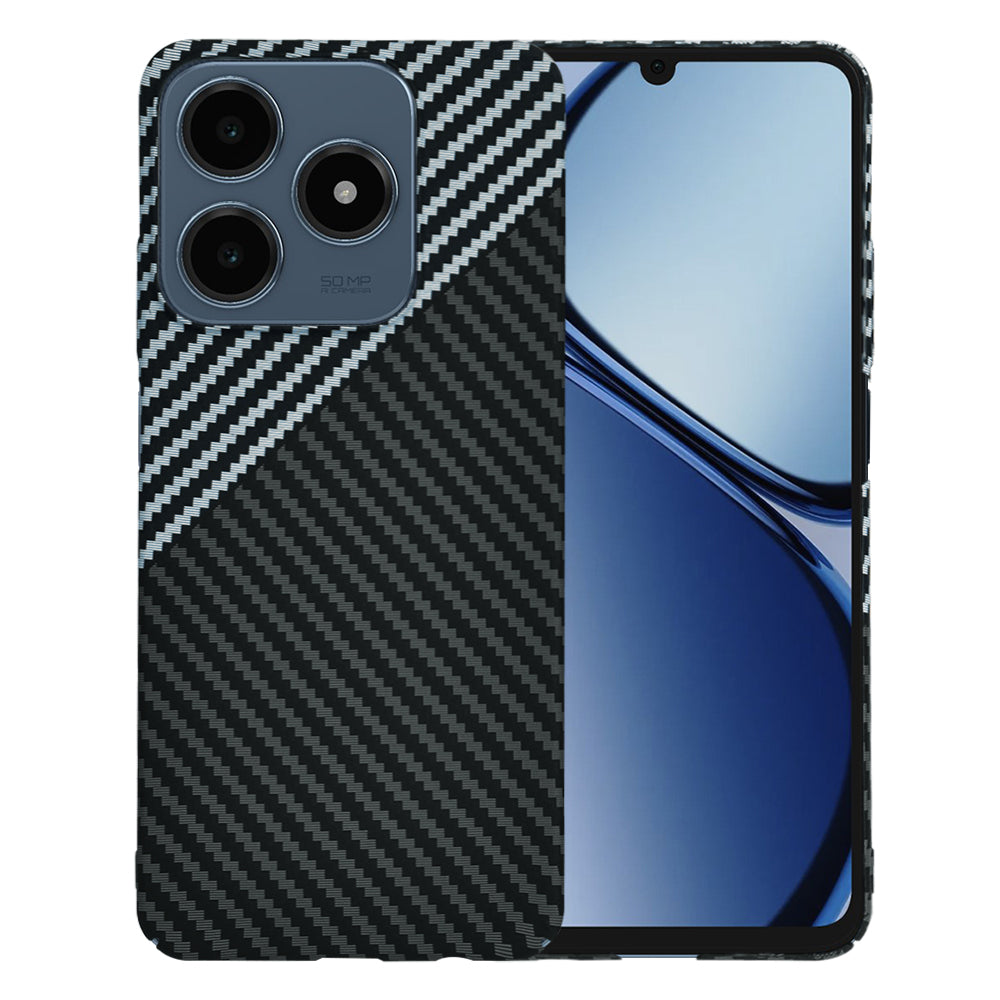 Калъф за Realme C63 / C61, Techsuit, Carbonite FiberShell, Черно Сиво