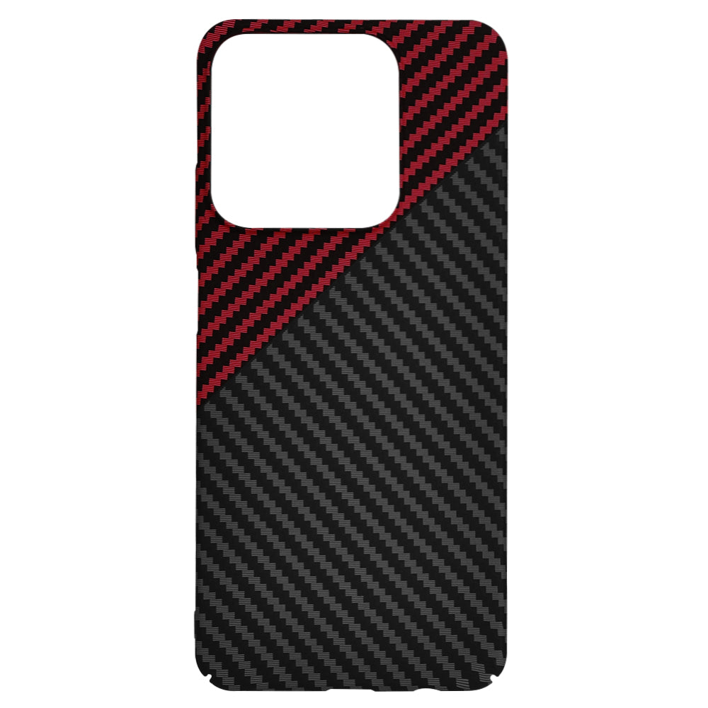 Калъф за Realme C63 / C61, Techsuit, Carbonite FiberShell, Черно Червен