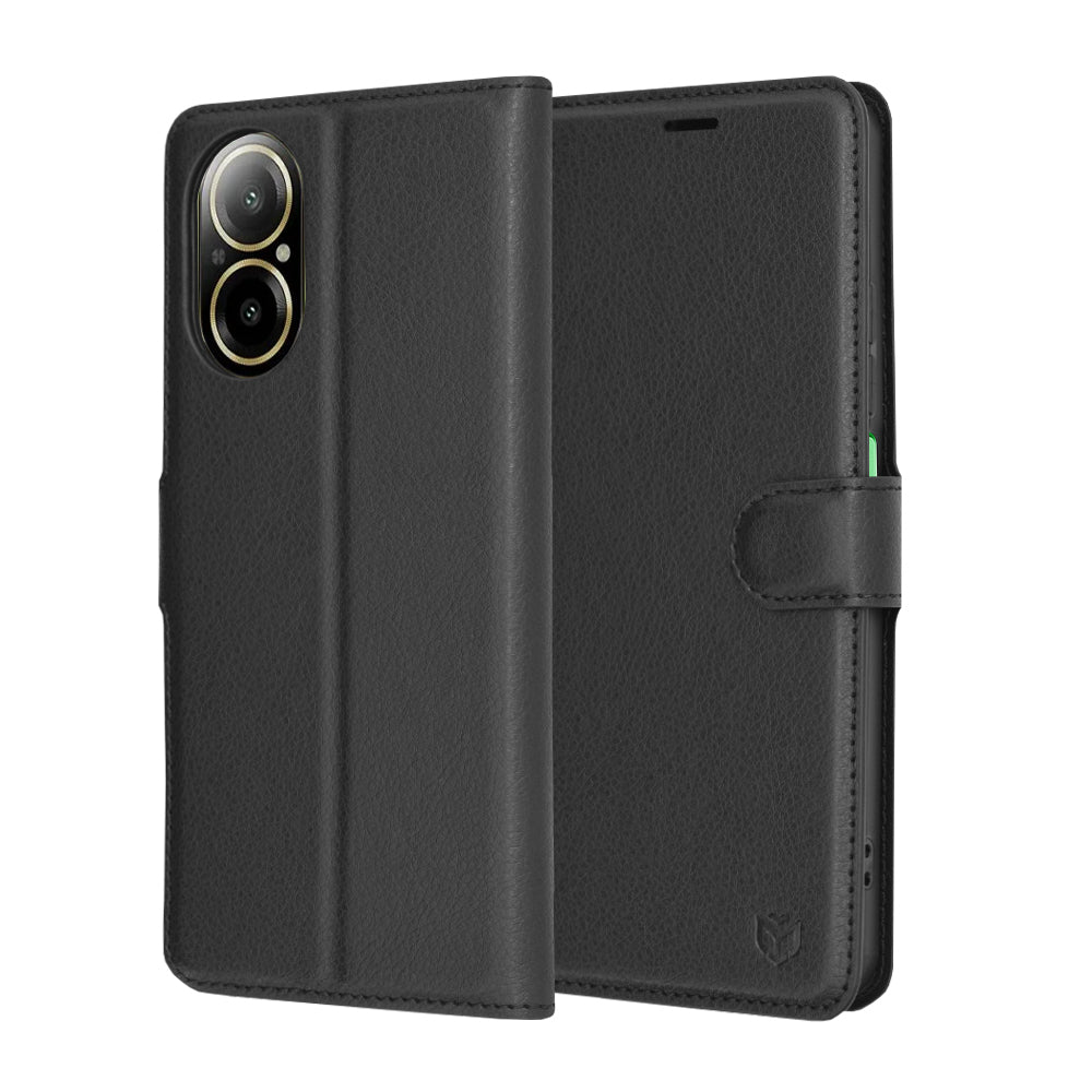 Калъф за Realme C67 4G, Techsuit, Leather Folio, Черен