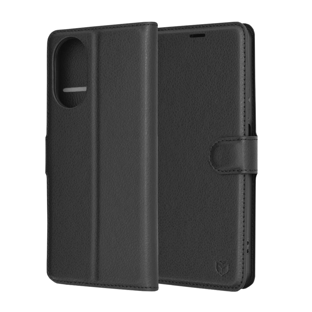 Калъф за Realme C67 4G, Techsuit, Leather Folio, Черен