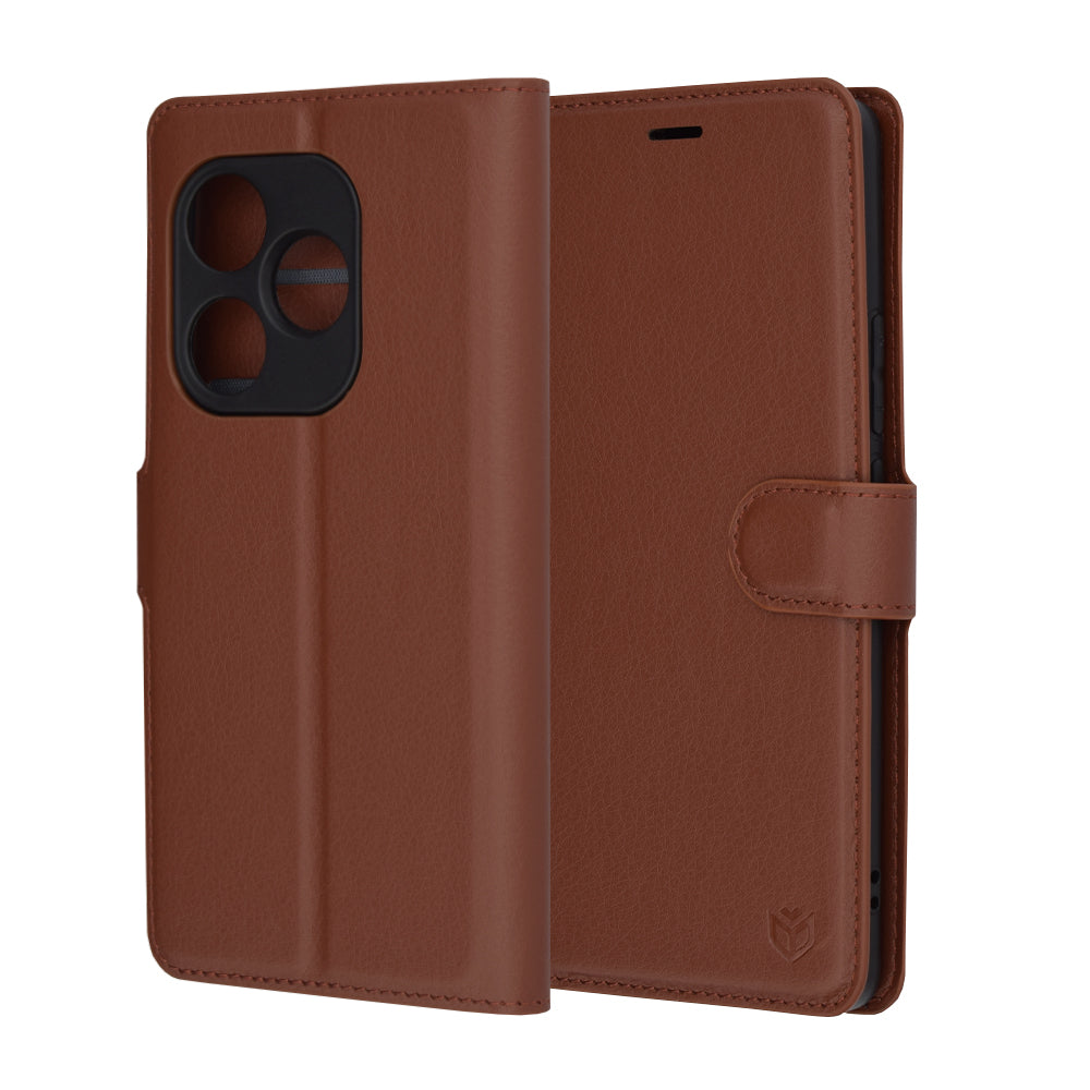 Калъф за Realme GT 6T / GT 6, Techsuit, Leather Folio, Кафяв