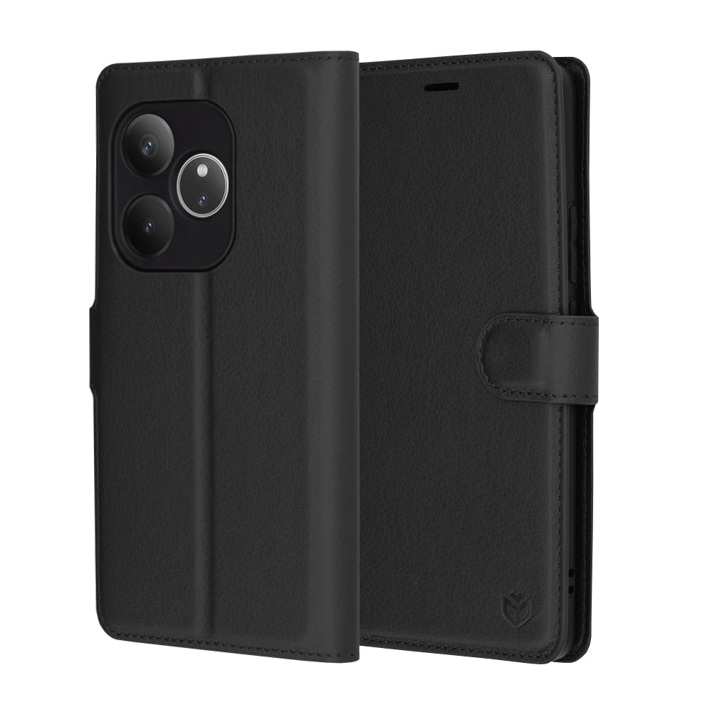 Калъф за Realme GT 6T / GT 6, Techsuit, Leather Folio, Черен