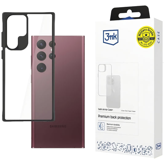 Калъф за Samsung Galaxy S22 Ultra 5G S908, 3MK, Satin Armor Case+, прозрачен