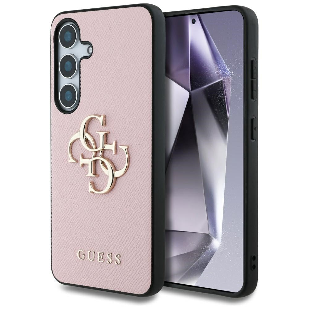 Калъф за Samsung Galaxy S25+ S936, Guess, 4G Grained Big and Classic Logo, Розов, Реупакован