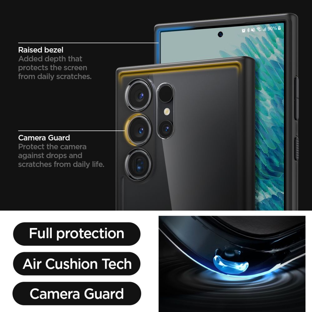 Калъф за Samsung Galaxy S24 Ultra S928, Spigen, Ultra Hybrid, Матово Черен ACS07295