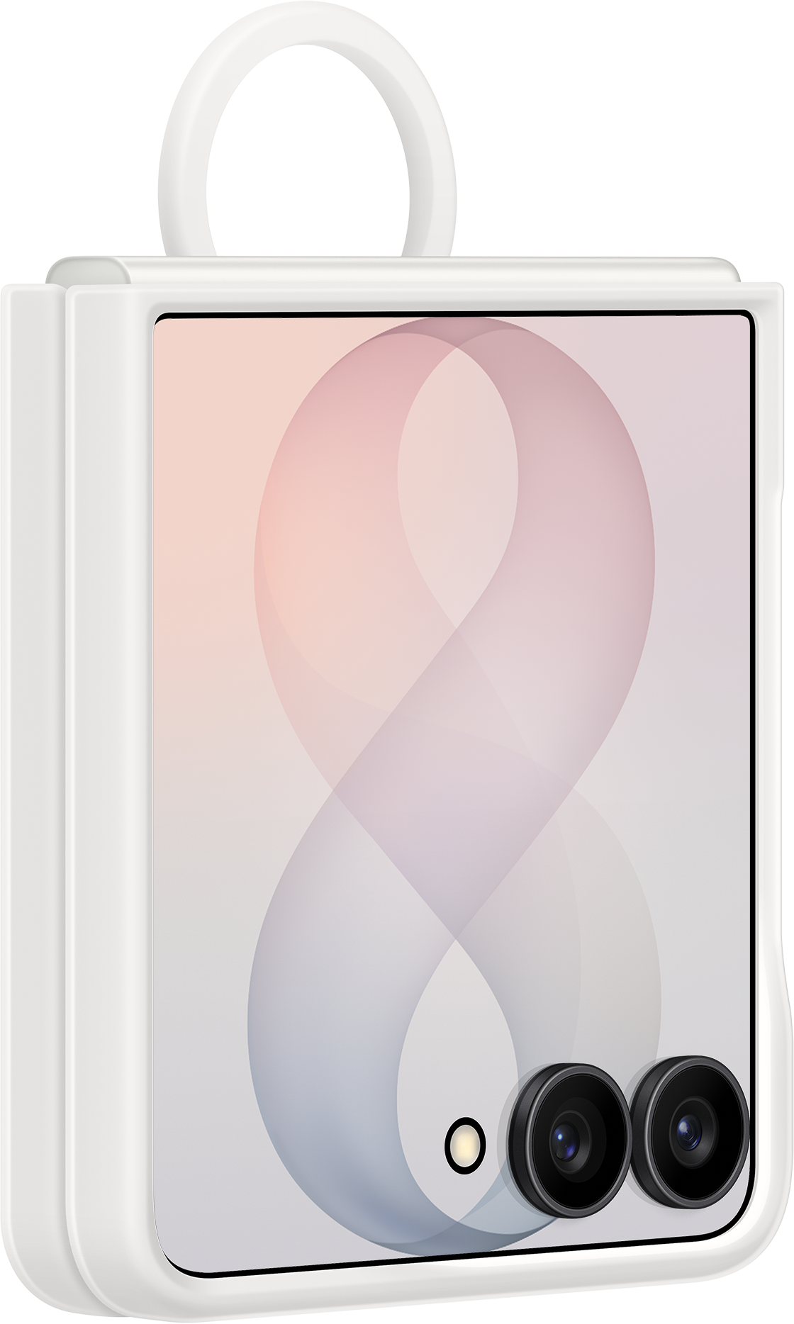 Калъф за Samsung Galaxy Z Flip8 F776, силиконов магнитен пръстен, бял EF-EF776CWEGWW