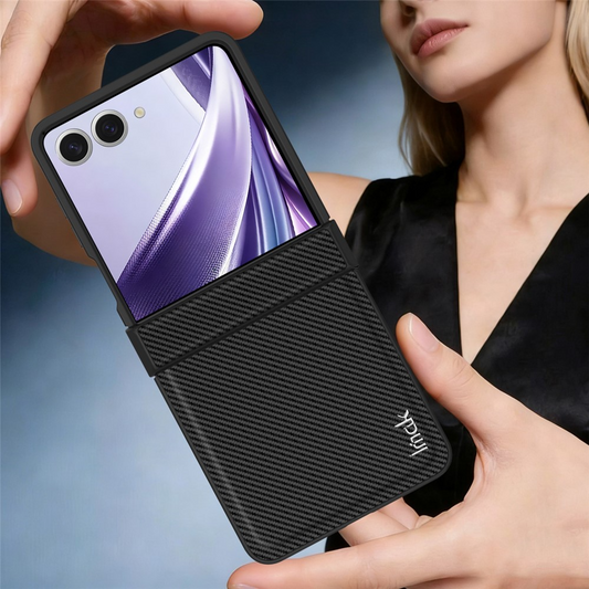 Калъф за Samsung Galaxy Z Flip8 F776, Imak, Карбон, Черен