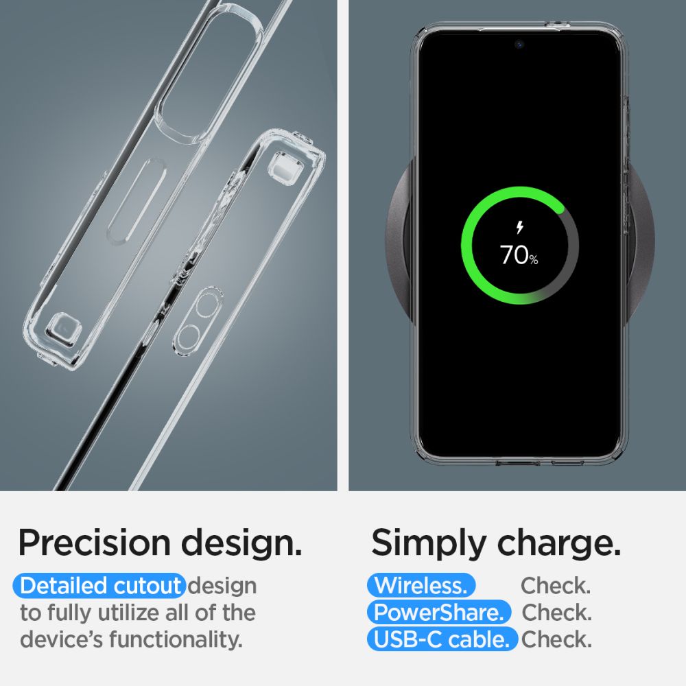 Калъф за Samsung Galaxy S24 S921, Spigen, Liquid Crystal, Прозрачен ACS07343