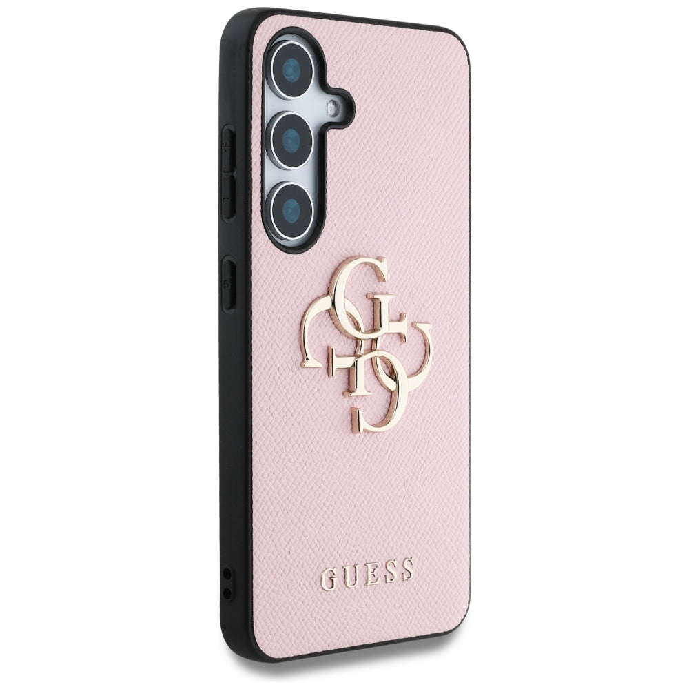Калъф за Samsung Galaxy S25+ S936, Guess, 4G Grained Big and Classic Logo, Розов, Реупакован