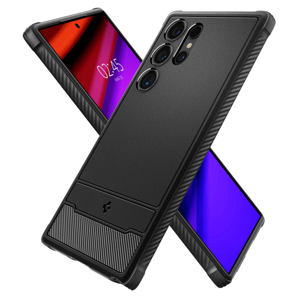 Калъф за Samsung Galaxy S24 Ultra S928, Spigen, Rugged Armour, черен ACS07286