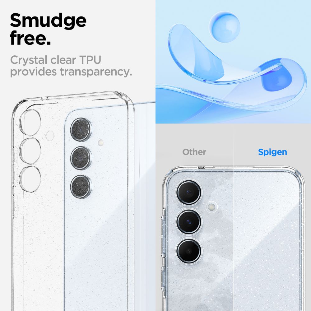 Калъф за Samsung Galaxy A55 5G A556, Spigen, Liquid Crystal Glitter, прозрачен ACS07538