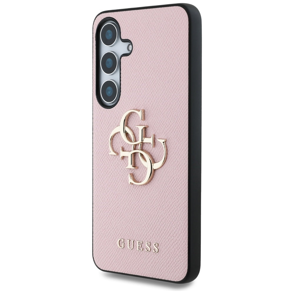 Калъф за Samsung Galaxy S25+ S936, Guess, 4G Grained Big and Classic Logo, Розов, Реупакован