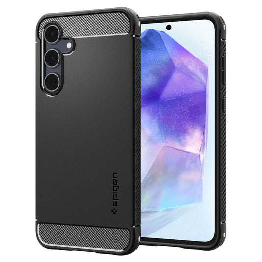 Калъф за Samsung Galaxy A55 5G A556, Spigen, Rugged Armour, черен ACS07500