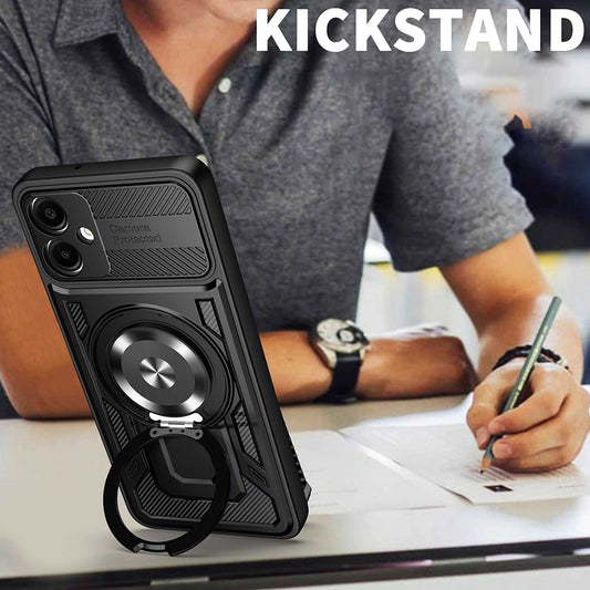 Case for Samsung Galaxy A07 4G A075, Techsuit, RuggedCam, Black