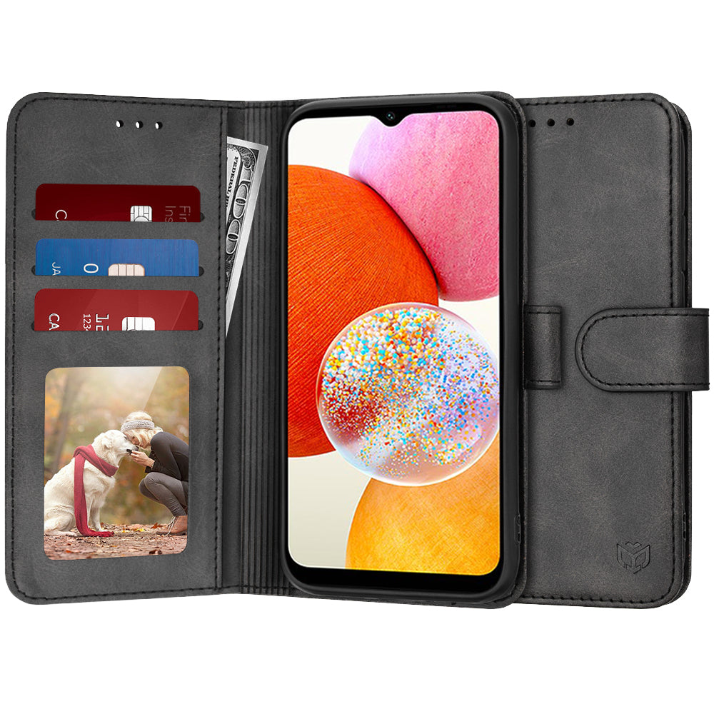 Калъф за Samsung Galaxy A14 A145 / A14 5G A146, Techsuit, Diary Book, Черен