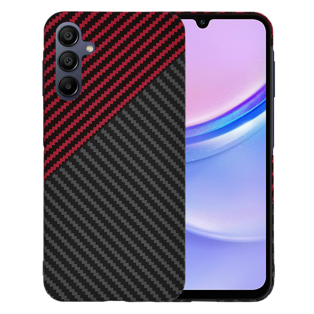 Калъф за Samsung Galaxy A15 5G A156 / A15 A155, Techsuit, Carbonite FiberShell, Черно Червен