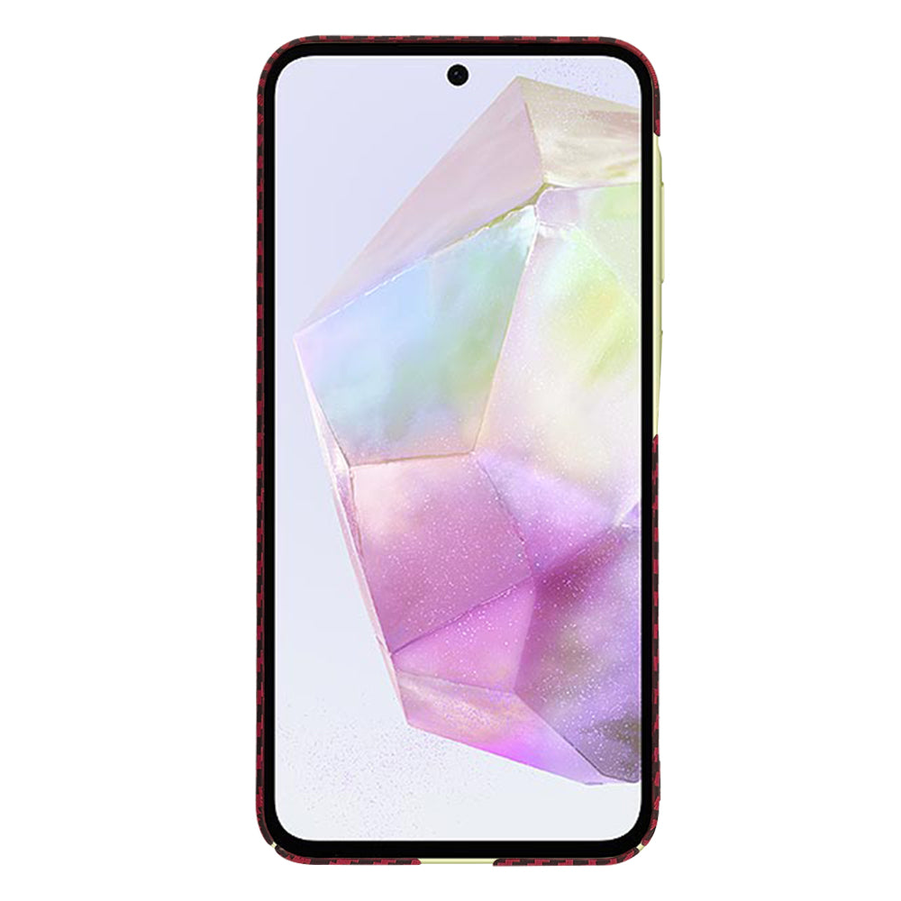 Калъф за Samsung Galaxy A35 5G A356, Techsuit, Carbonite FiberShell, Червен