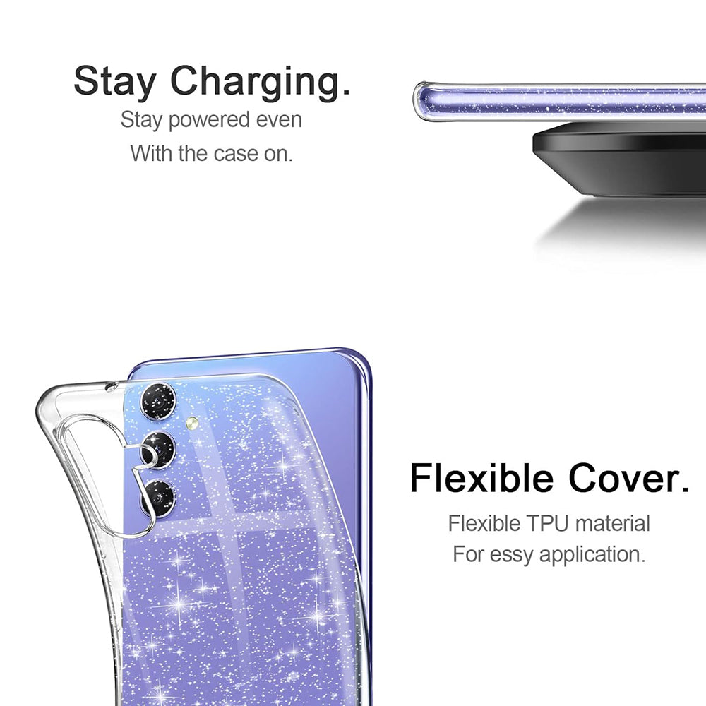 Калъф за Samsung Galaxy A54 A546, Techsuit, SparkleSkin, Прозрачен