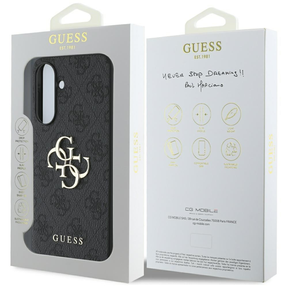 Case for Samsung Galaxy A56 A566, Guess, 4G Big Logo, Black