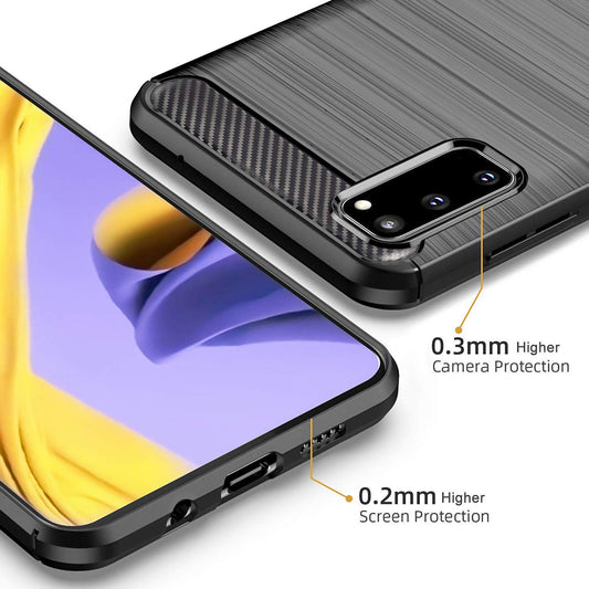 Калъф за Samsung Galaxy S20 5G G981 / S20 G980, Techsuit, Карбон, Черен