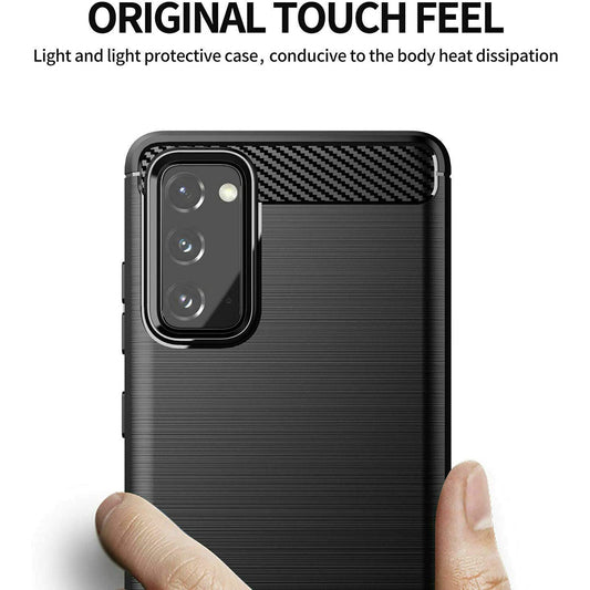 Калъф за Samsung Galaxy S20 FE 2022 G781 / S20 FE 5G G781 / S20 FE G780, Techsuit, Карбон, Черен