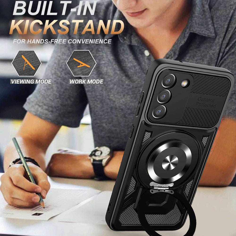 Калъф за Samsung Galaxy S21 FE 5G G990, Techsuit, RuggedCam, Лилав