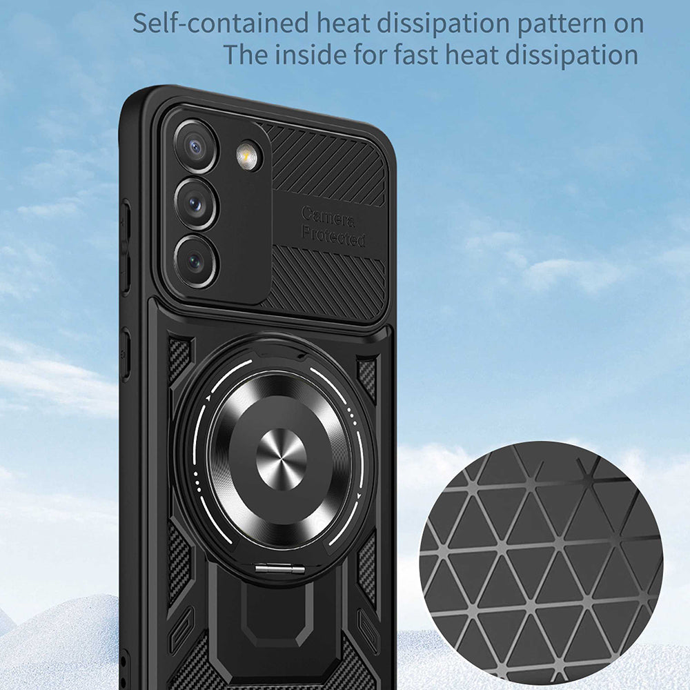 Калъф за Samsung Galaxy S21 FE 5G G990, Techsuit, RuggedCam, Черен