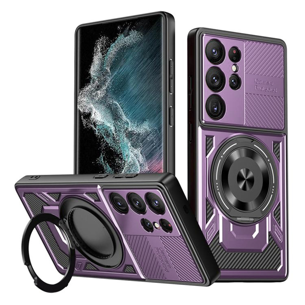 Калъф за Samsung Galaxy S22 Ultra 5G S908, Techsuit, RuggedCam, Лилав