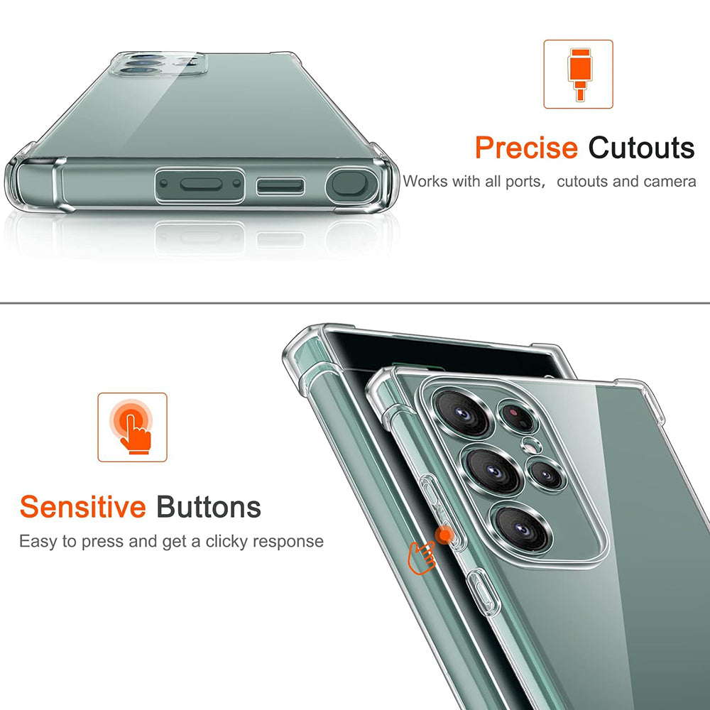 Калъф за Samsung Galaxy S22 Ultra 5G S908, Techsuit, противоударен прозрачен, прозрачен