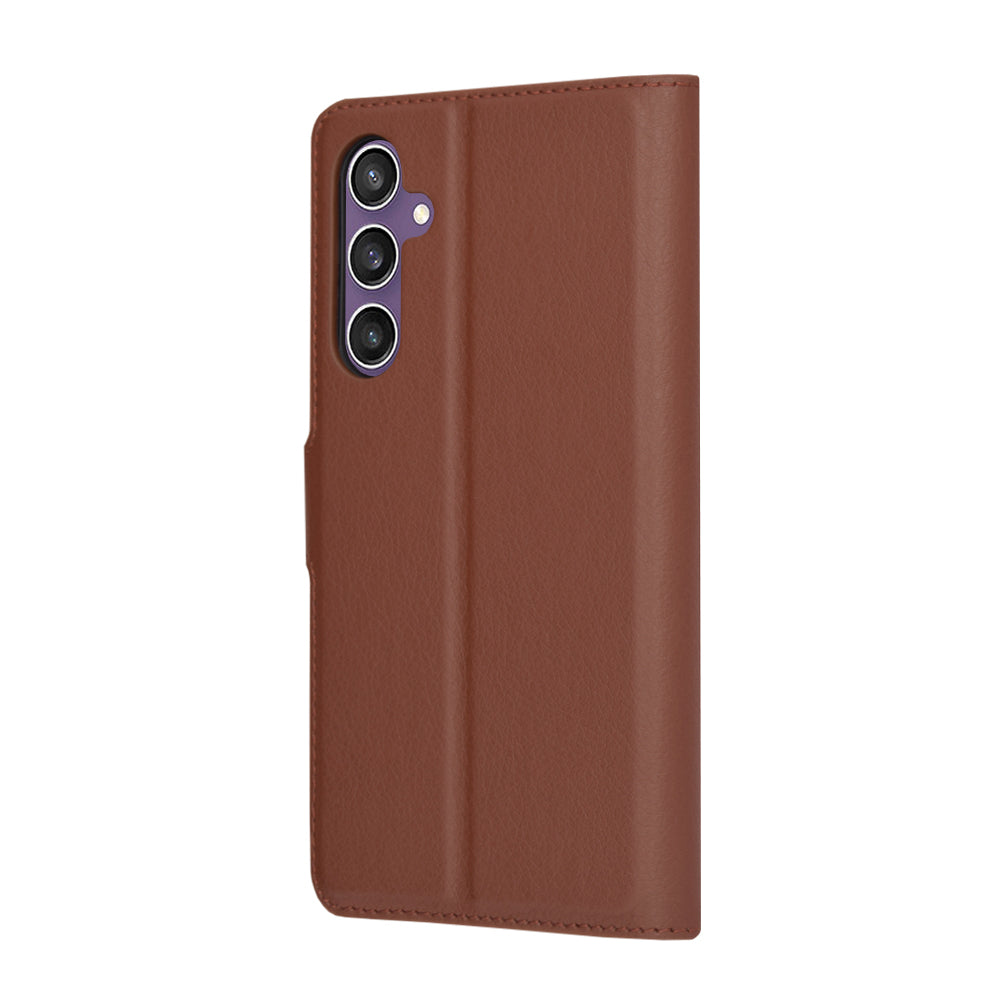 Калъф за Samsung Galaxy S23 FE S711, Techsuit, кожен портфейл, кафяв
