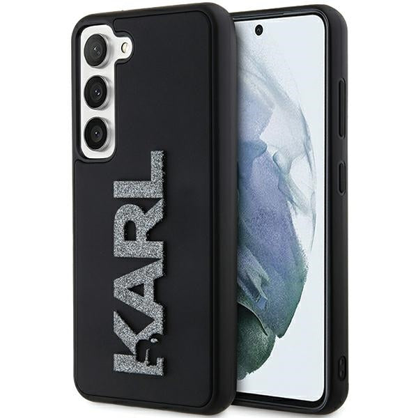 Калъф за Samsung Galaxy S23+ S916, Karl Lagerfeld, 3D Rubber Glitter Logo, Черен