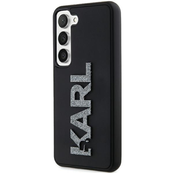 Калъф за Samsung Galaxy S23+ S916, Karl Lagerfeld, 3D Rubber Glitter Logo, Черен