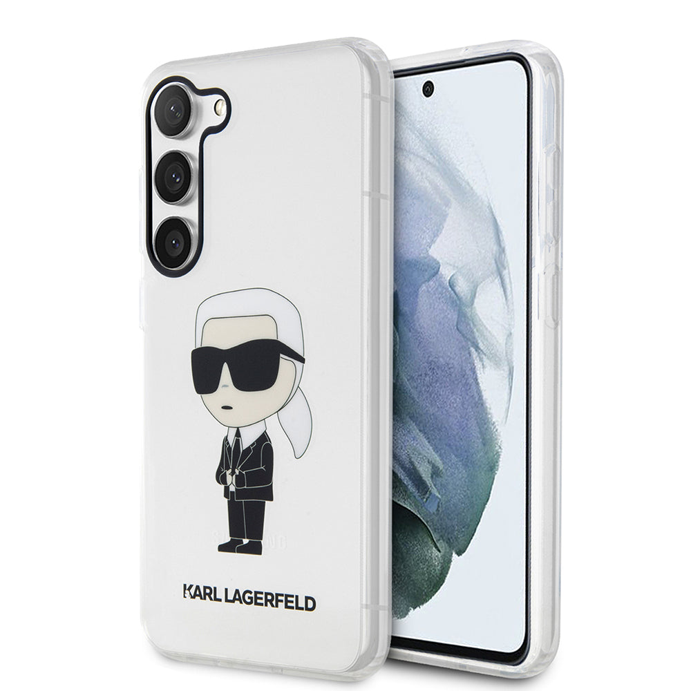 Калъф за Samsung Galaxy S23+ S916, Karl Lagerfeld, Ikonik Karl, Прозрачен