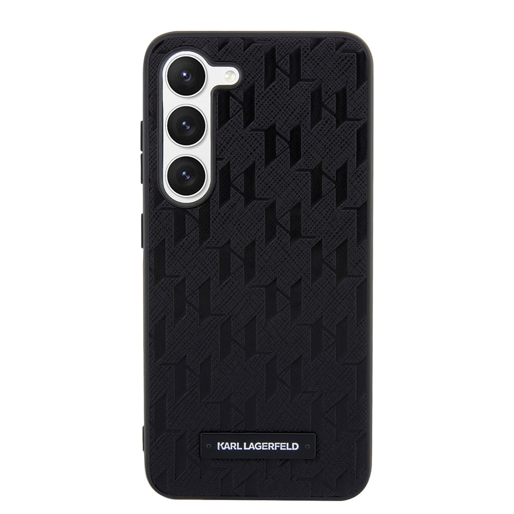 Калъф за Samsung Galaxy S23+ S916, Karl Lagerfeld, Saffiano Monogram Metal Logo, Черен