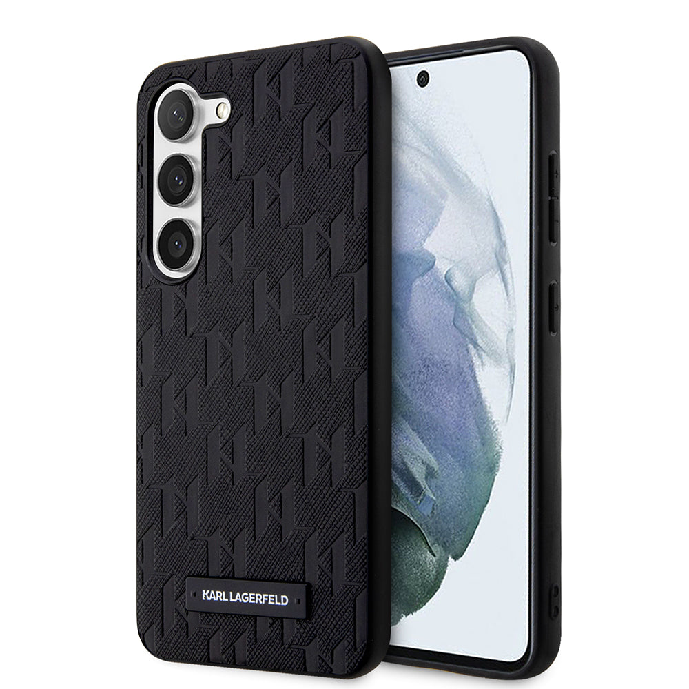 Калъф за Samsung Galaxy S23+ S916, Karl Lagerfeld, Saffiano Monogram Metal Logo, Черен