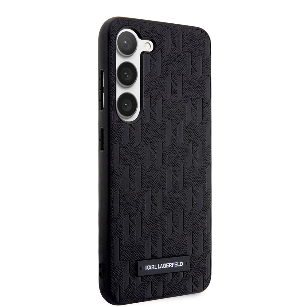 Калъф за Samsung Galaxy S23+ S916, Karl Lagerfeld, Saffiano Monogram Metal Logo, Черен