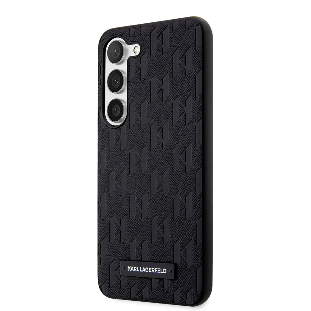 Калъф за Samsung Galaxy S23+ S916, Karl Lagerfeld, Saffiano Monogram Metal Logo, Черен