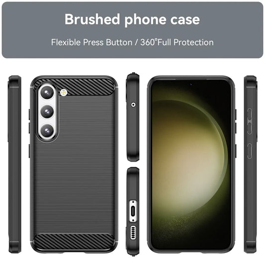 Калъф за Samsung Galaxy S23+ S916, Techsuit, Карбон, Черен