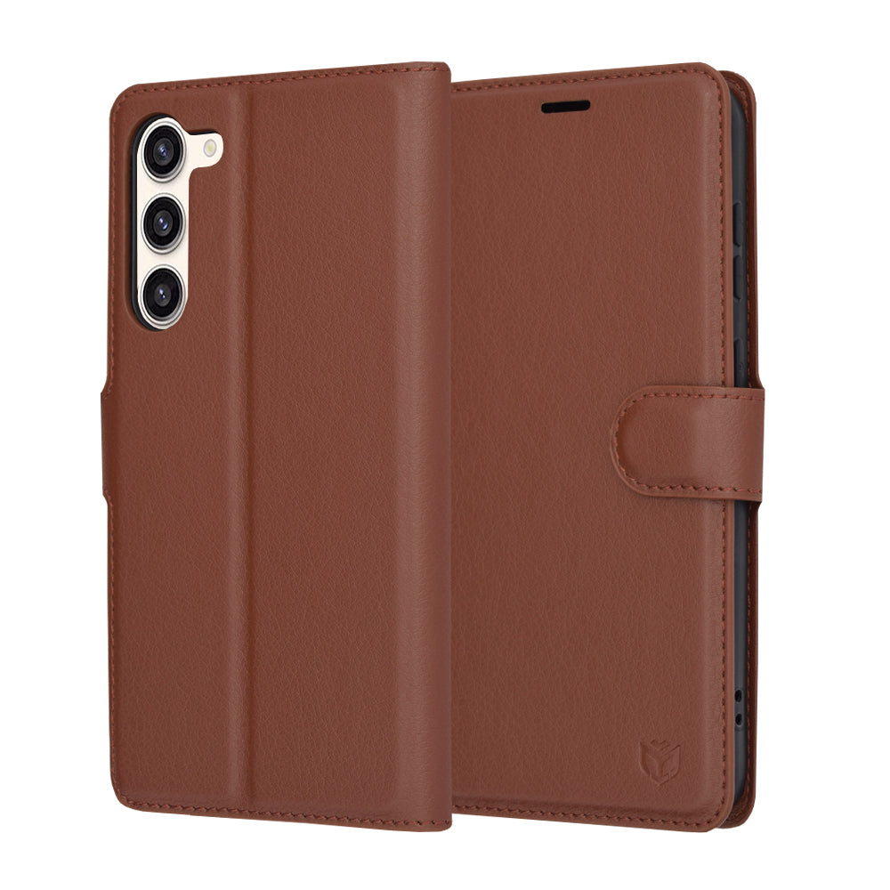 Калъф за Samsung Galaxy S23+ S916, Techsuit, кожен портфейл, кафяв