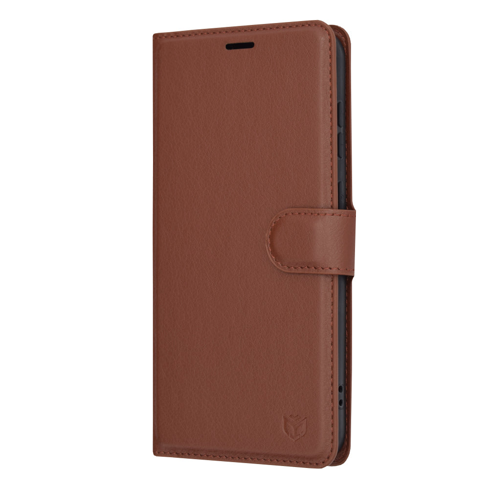 Калъф за Samsung Galaxy S23+ S916, Techsuit, кожен портфейл, кафяв