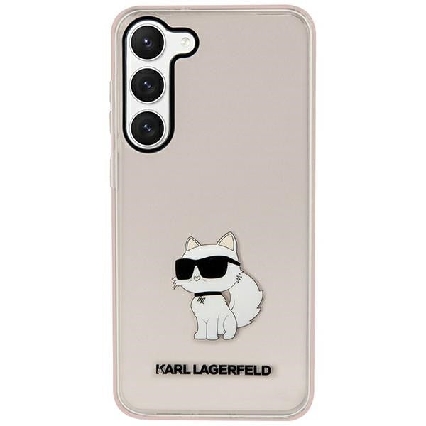 Калъф за Samsung Galaxy S23 S911, Karl Lagerfeld, Ikonik Choupette, Розов