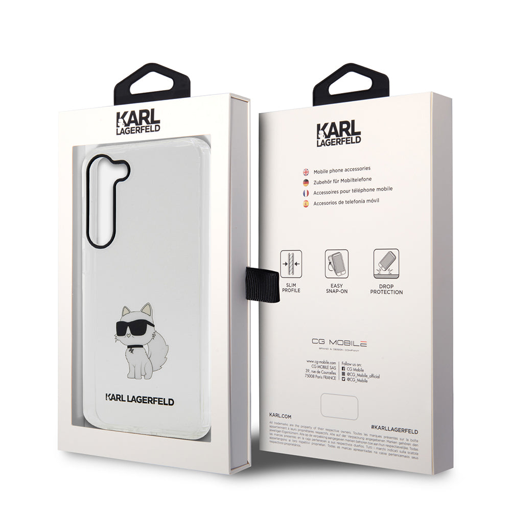 Калъф за Samsung Galaxy S23 S911, Karl Lagerfeld, Ikonik Choupette, Прозрачен