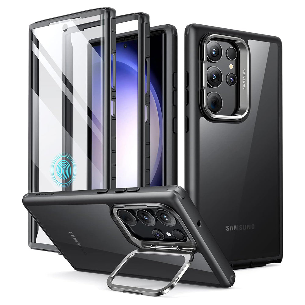 Калъф за Samsung Galaxy S23 Ultra S918, ESR, Shock Armor Kickstand, Прозрачен черен