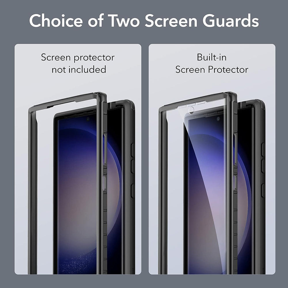 Калъф за Samsung Galaxy S23 Ultra S918, ESR, Shock Armor Kickstand, Прозрачен черен