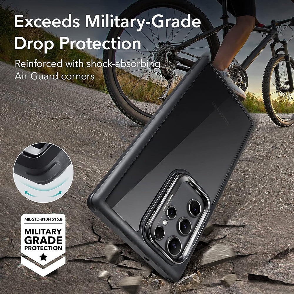 Калъф за Samsung Galaxy S23 Ultra S918, ESR, Shock Armor Kickstand, Прозрачен черен