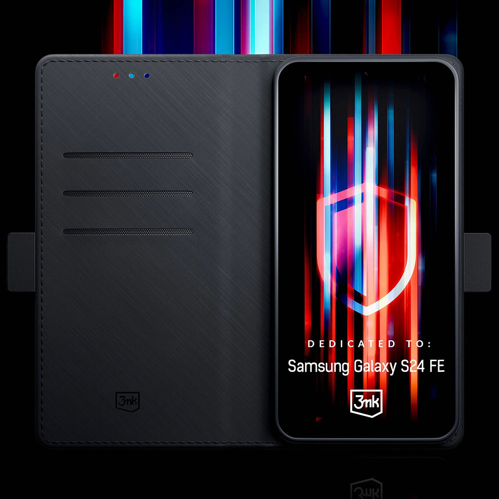 Калъф за Samsung Galaxy S24 FE S721, 3MK, Wallet, Черен